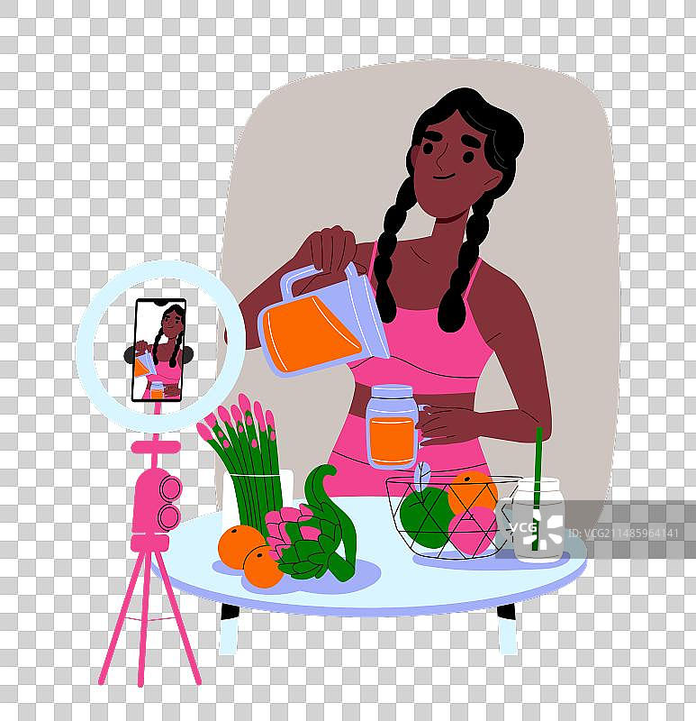 美食博主拍摄视频概念图片素材