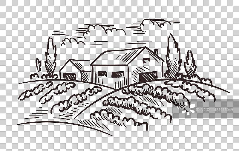 手绘酿酒厂概念图片素材