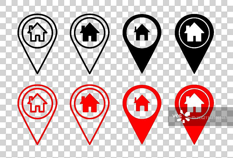 地址图标集家庭位置地址标志图片素材