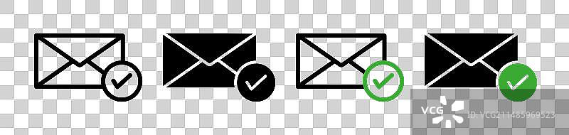 已批准的消息图标集确认订阅图片素材