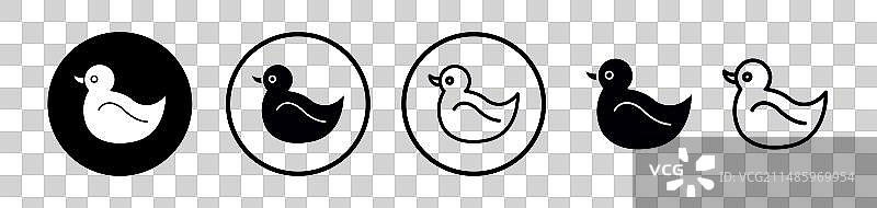 可爱小黄鸭玩具图标集合图片素材