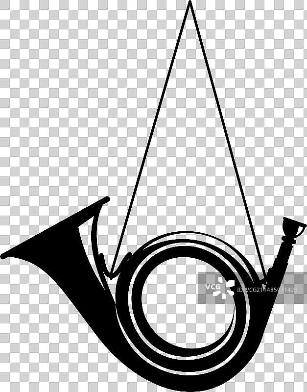 扁平风格的传统狩猎号角图标图片素材