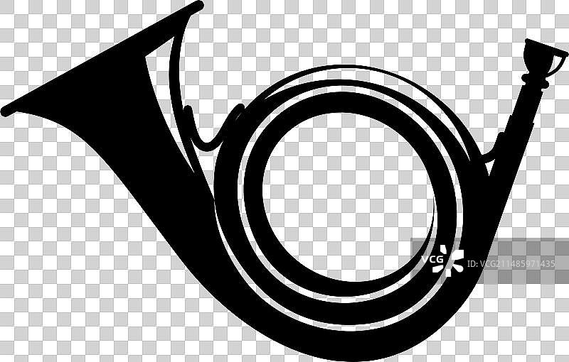 扁平风格的传统狩猎号角图标图片素材