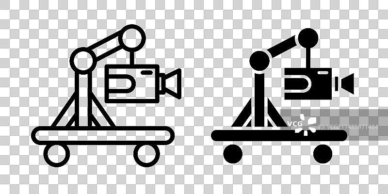 摇臂摄像机图标集设计符号图片素材