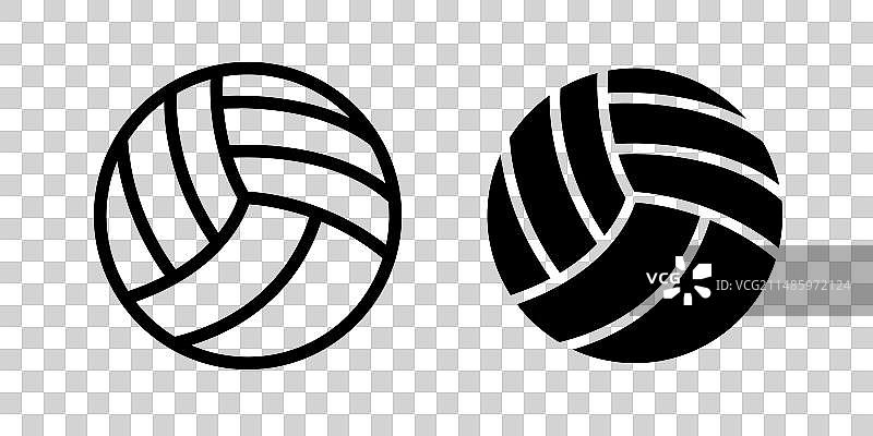 黑色排球图标集合图片素材