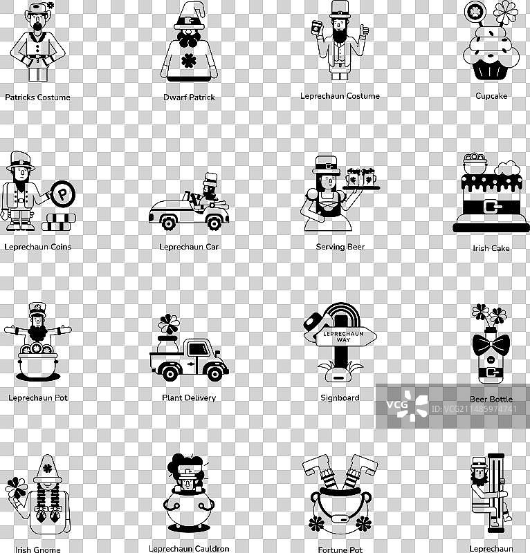 收集小妖精庆祝字形图标图片素材