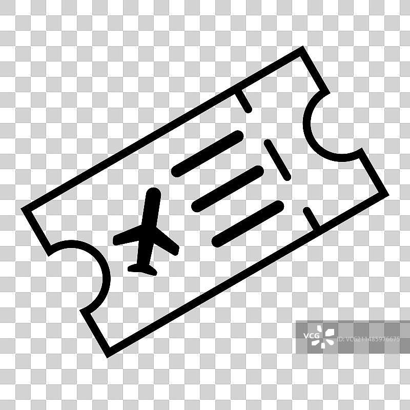 白色背景的机票扁平图标图片素材