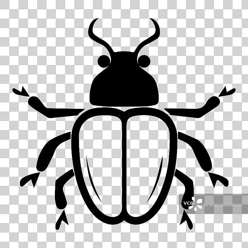 白色背景上的扁平化昆虫图标图片素材