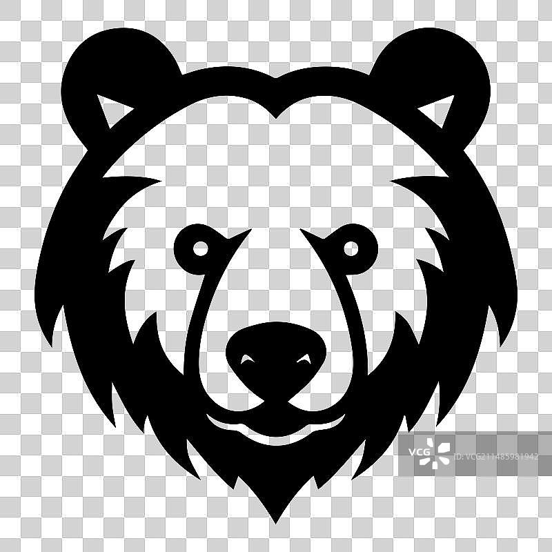 白色背景上的扁平风格熊图标图片素材