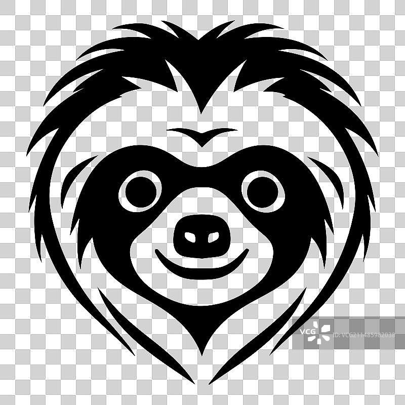 白色背景上的树懒扁平图标图片素材