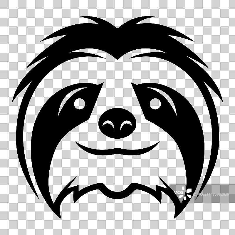 白色背景上的树懒扁平图标图片素材