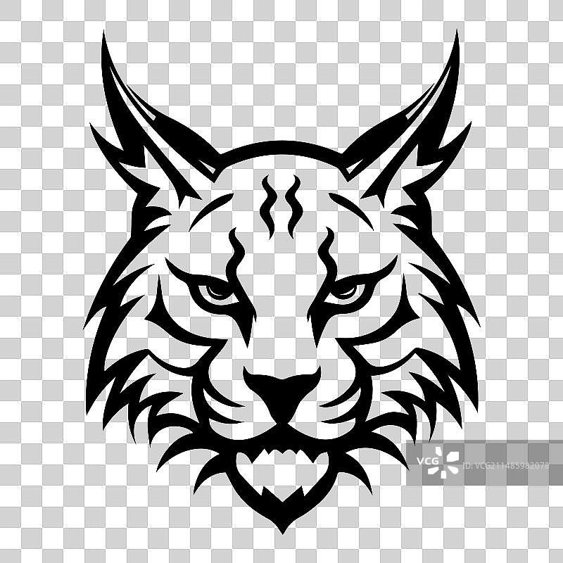 白色背景上的猞猁扁平图标图片素材