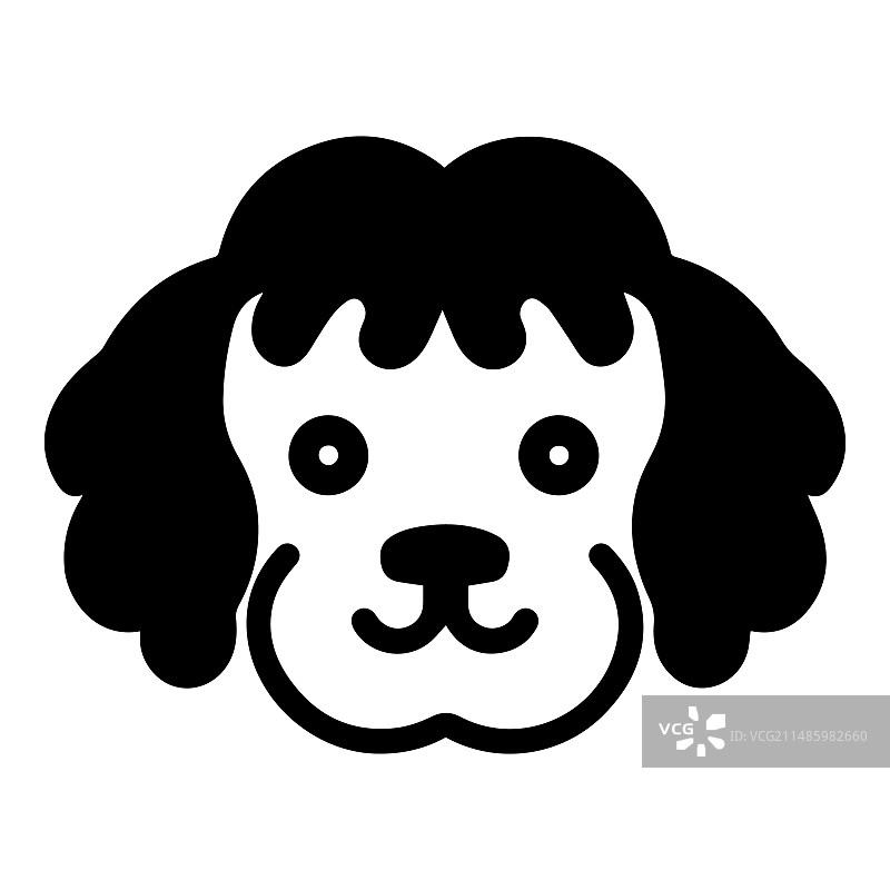 白色背景上孤立的贵宾犬扁平图标图片素材