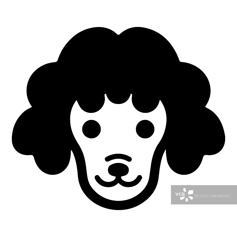 白色背景上孤立的贵宾犬扁平图标图片素材