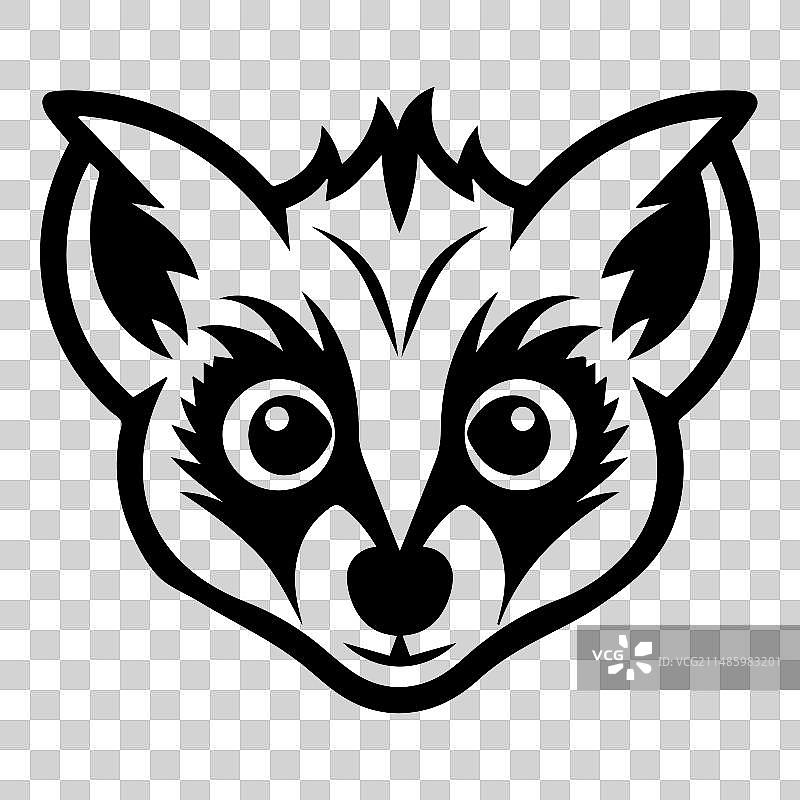 白色背景上的扁平狐猴图标图片素材