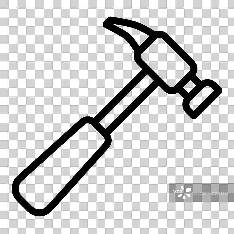 白色背景上的锤子扁平图标图片素材