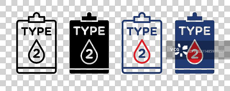 2型糖尿病图标集图片素材