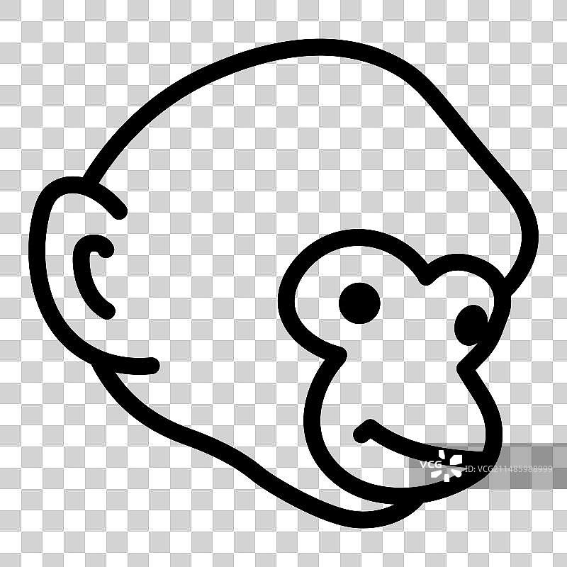 白色背景上的猴头扁平图标图片素材