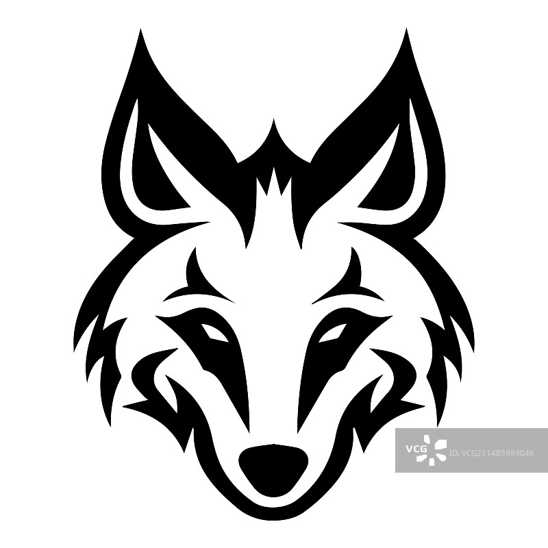 豺狼扁平图标（白色背景）图片素材