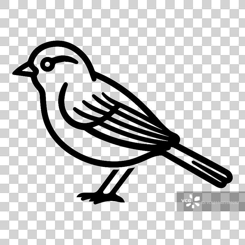 白色背景上的麻雀扁平图标图片素材