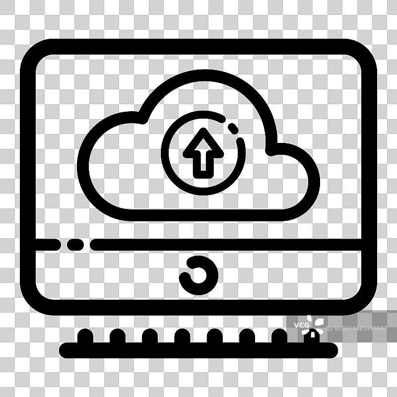 白色背景上的云服务扁平图标图片素材