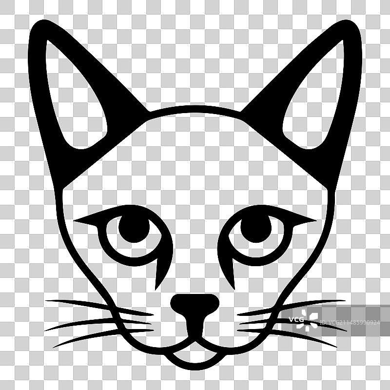 白色背景上的暹罗猫扁平风格图标图片素材