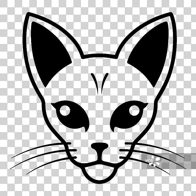 白色背景上的暹罗猫扁平风格图标图片素材