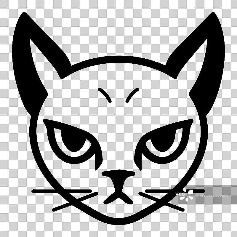 白色背景上的暹罗猫扁平风格图标图片素材