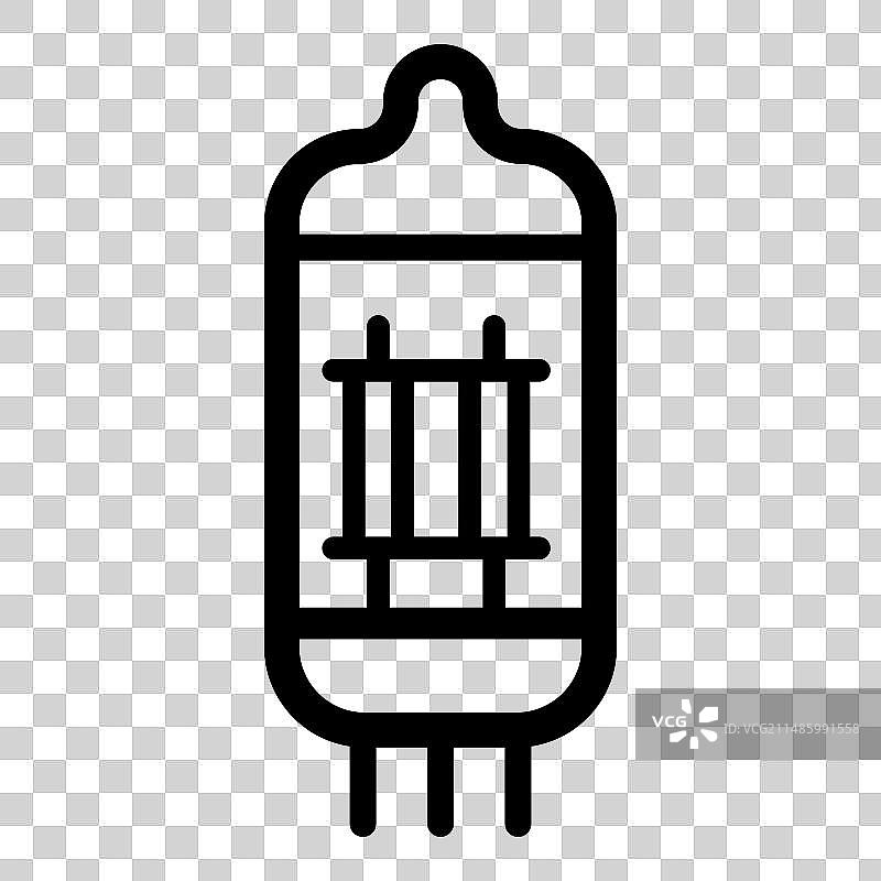 真空管扁平图标，白色背景图片素材