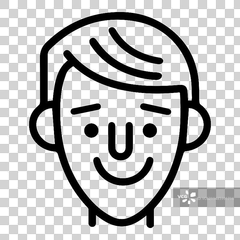 男孩扁平风格图标（白色背景）图片素材