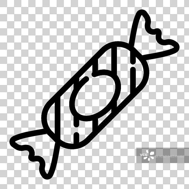 万圣节糖果扁平图标，白色背景图片素材