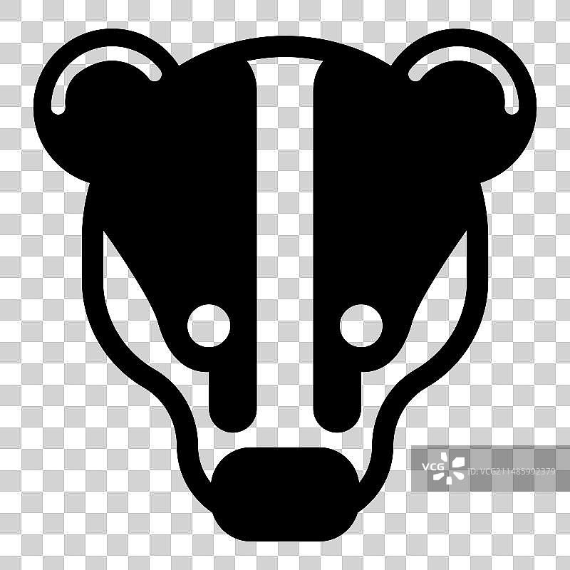 白色背景上的獾扁平图标图片素材