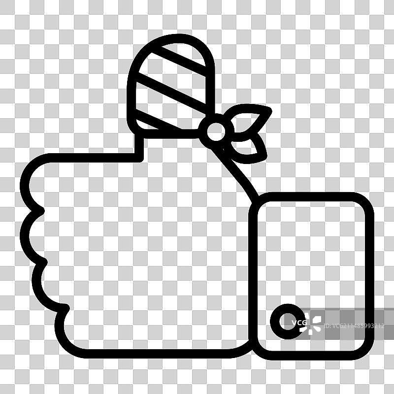 白色背景点赞扁平图标图片素材