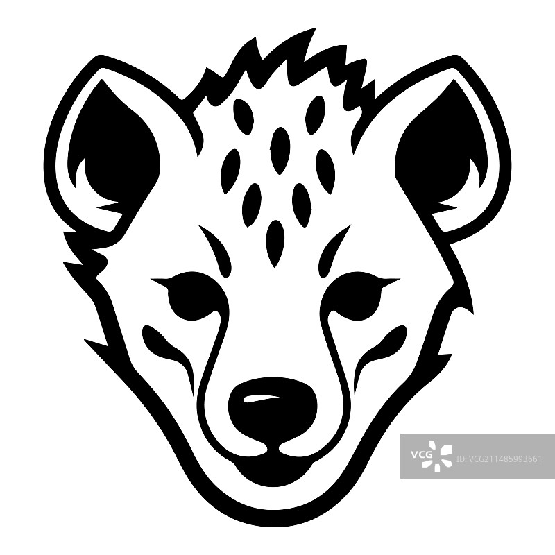 白色背景上的鬣狗扁平图标图片素材