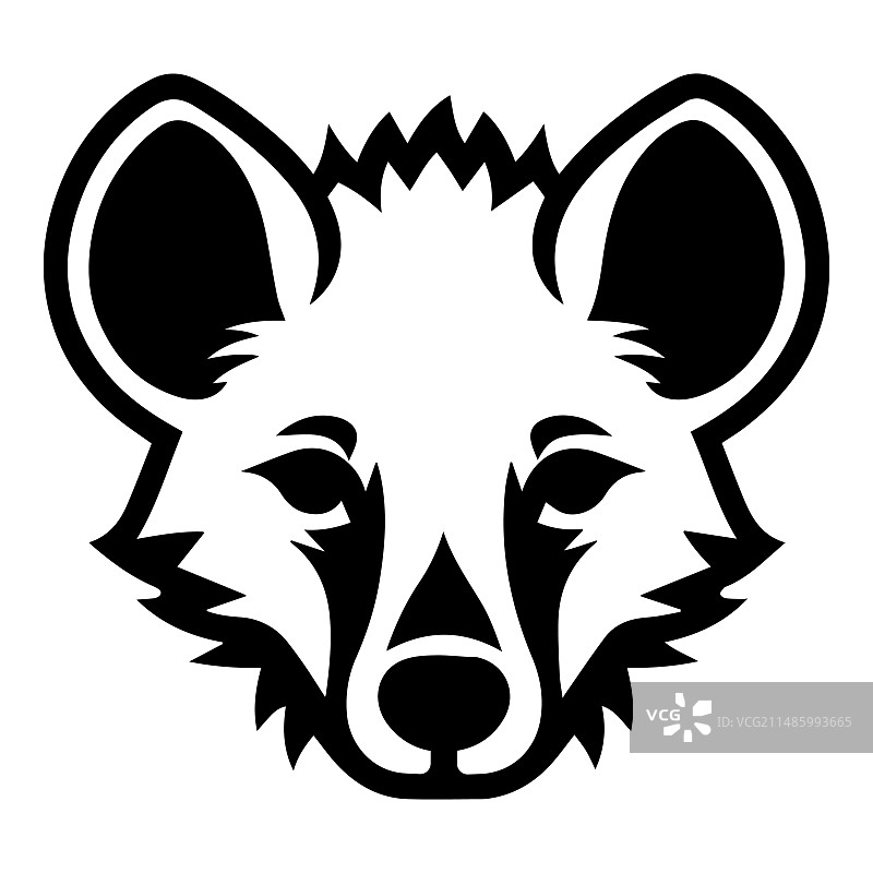 白色背景上的鬣狗扁平图标图片素材