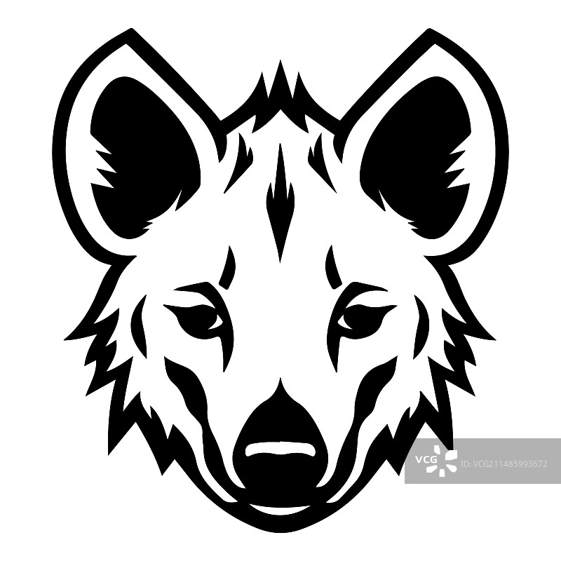 白色背景上的鬣狗扁平图标图片素材