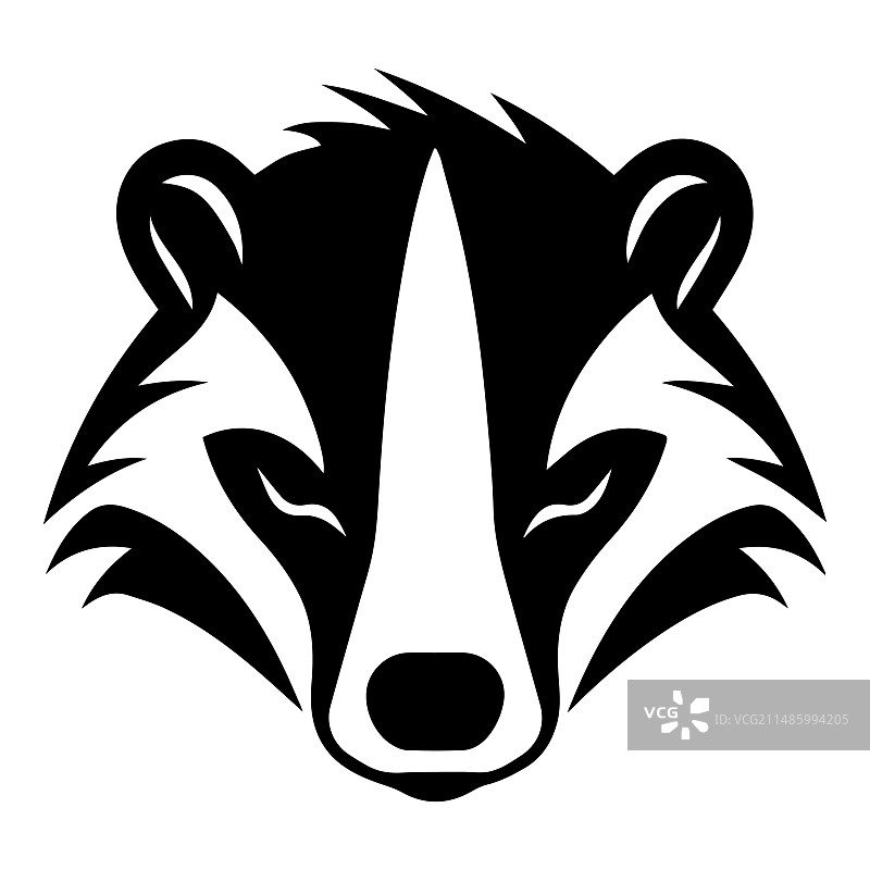 白色背景上的獾扁平图标图片素材