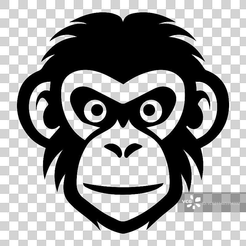 猩猩扁平图标图片素材