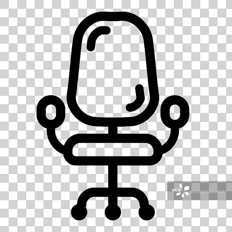 白色背景上的办公扶手椅扁平图标图片素材