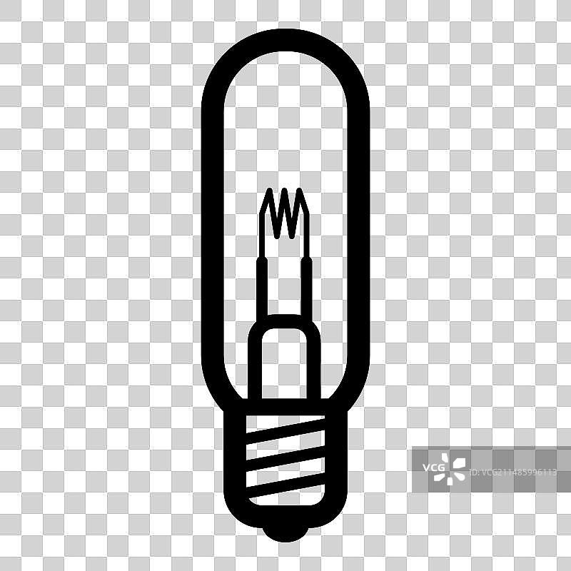 白色背景上的复古灯泡扁平图标图片素材