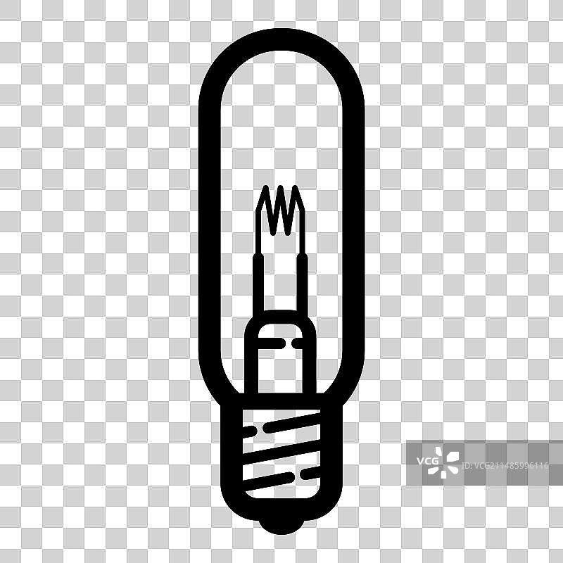 白色背景上的复古灯泡扁平图标图片素材