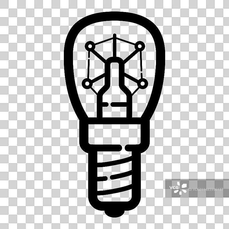 白色背景上的复古灯泡扁平图标图片素材