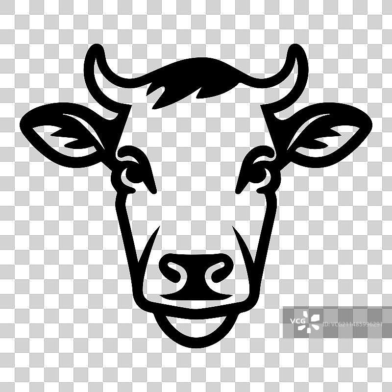 白色背景上的奶牛扁平图标图片素材