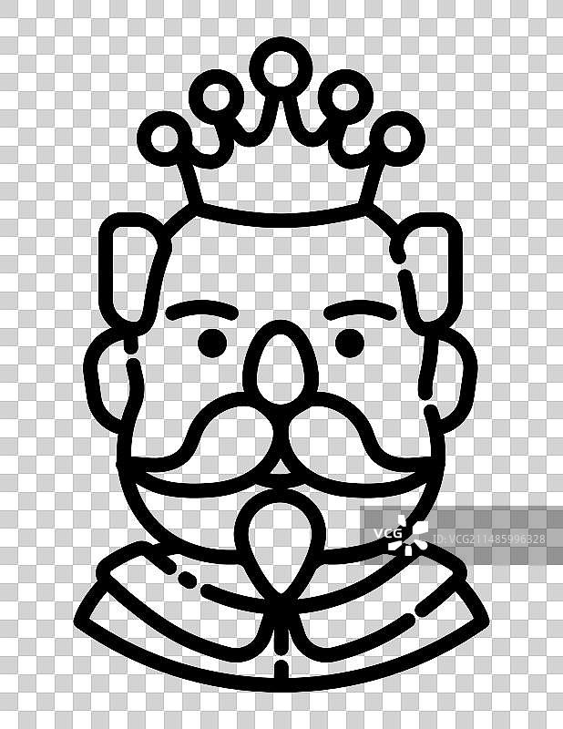 白色背景上的国王头像扁平图标图片素材