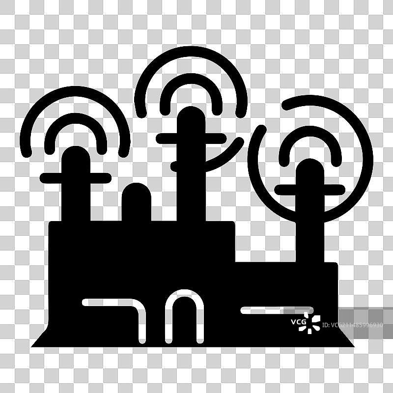 白色背景上的工厂扁平图标图片素材