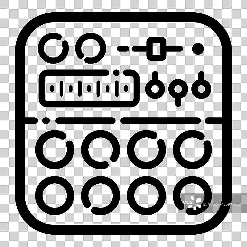 白色背景上的MIDI控制器扁平风格图标图片素材