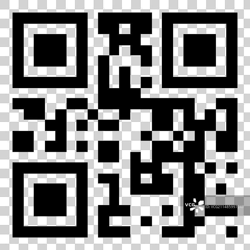 白色背景上隔离的二维码扁平图标图片素材