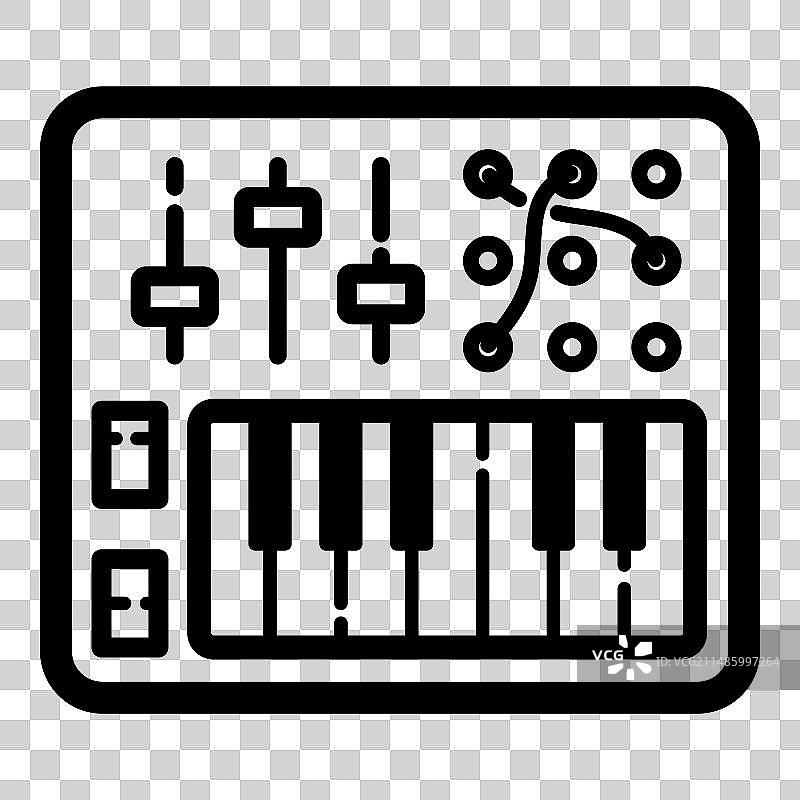 扁平风格半模块化合成器图标图片素材