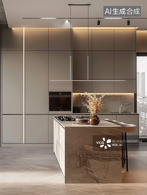 【AI数字艺术】现代装修风格的餐厅图片素材