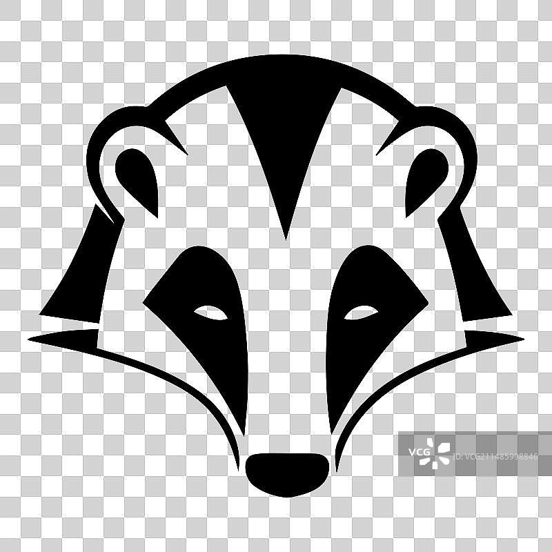 白色背景上的獾扁平图标图片素材